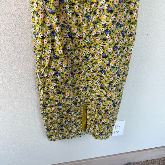 New Hope & Ivy Liberty Fabric Floral Dress Yellow NWT Boho Preppy Casual Size 8 - Picture 8 of 16